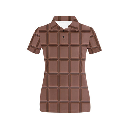 Chocolate Pattern Print Design 03 Women's Polo Shirt