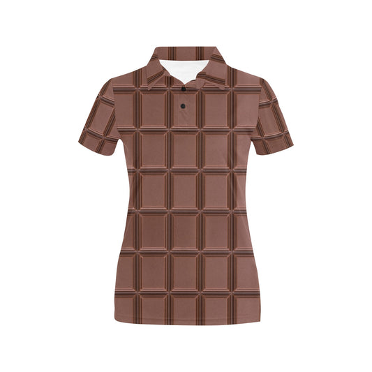 Chocolate Pattern Print Design 03 Women's Polo Shirt
