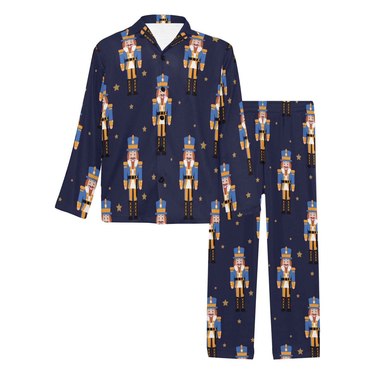 Nutcracker Pattern Print Design A04 Men's Long Pajama Set