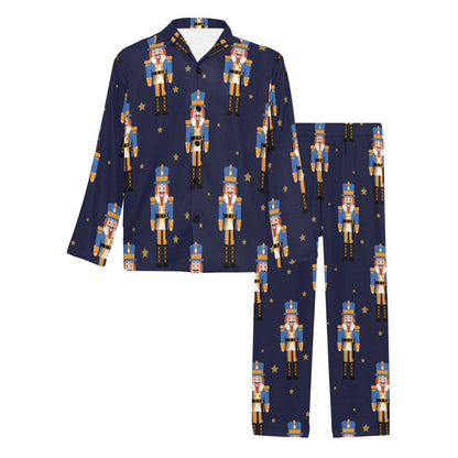 Nutcracker Pattern Print Design A04 Men's Long Pajama Set