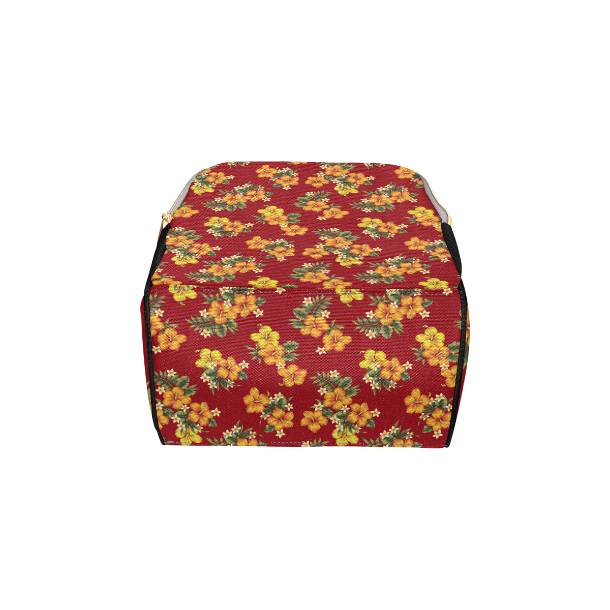 Orange Hibiscus Pattern Print Design HB026 Diaper Bag Backpack