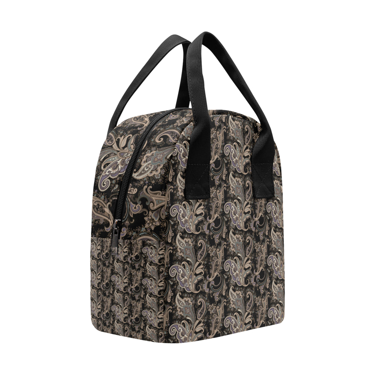 Paisley Mandala Design Print Insulated Lunch Bag