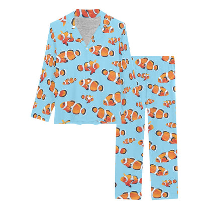 Clownfish Pattern Print Design 01 Women's Long Pajama Set
