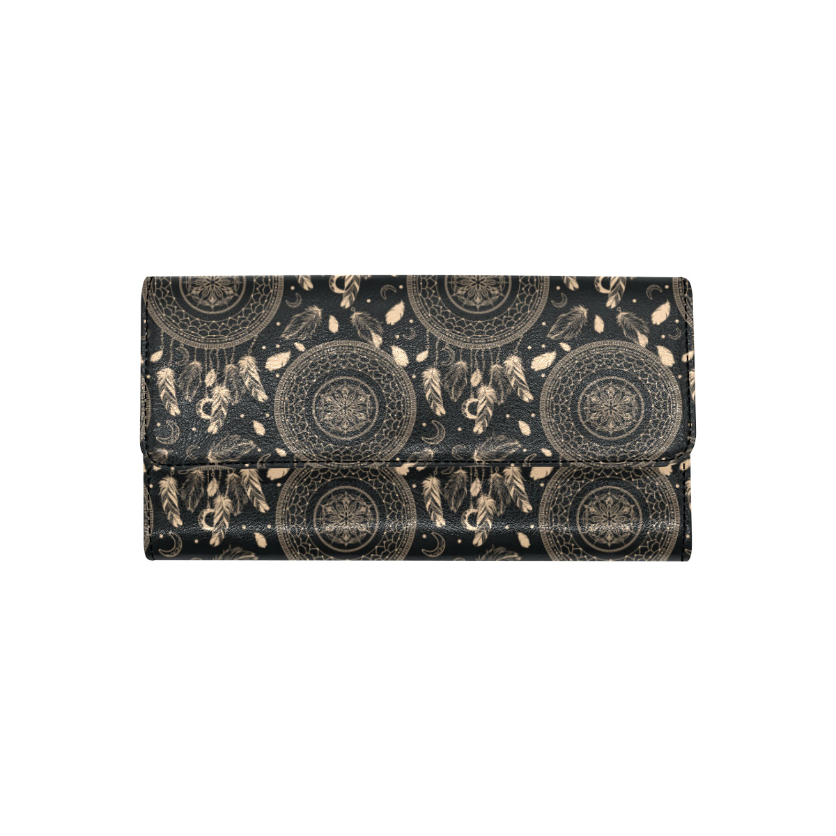 Dream Catcher Mandala Boho Moon Women's Trifold Wallet