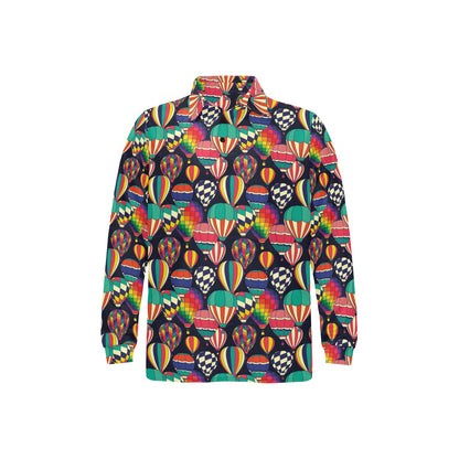 Ballon Pattern Print Design 02 Long Sleeve Polo Shirt For Men's