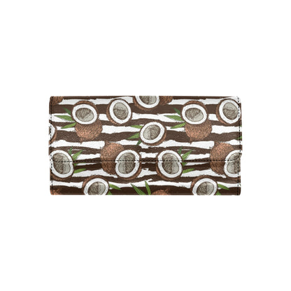 Coconut Pattern Print Design CN04 Women's Trifold Wallet