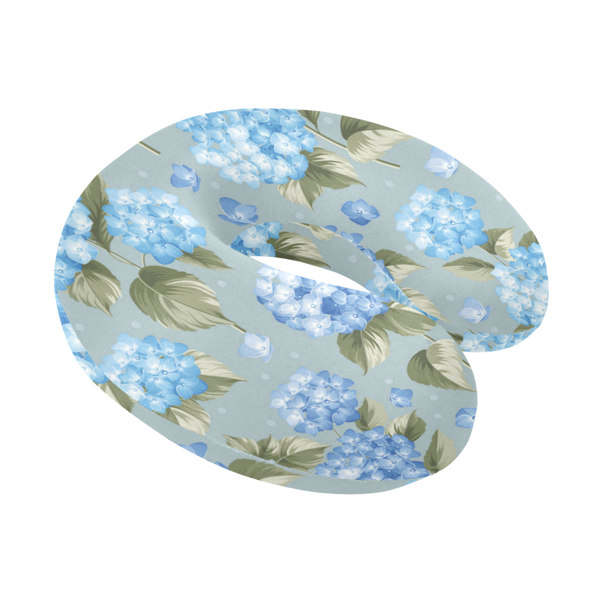 Hydrangea Pattern Print Design 01 U-Shaped Travel Neck Pillow