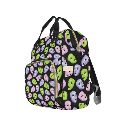 Acting Mask Pattern Print Design 04 Diaper Bag Backpack