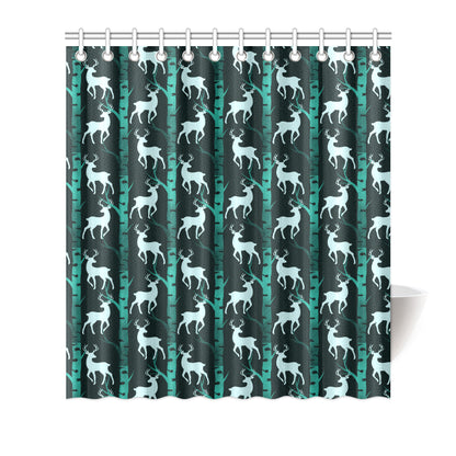 Deer Jungle Print Pattern Shower Curtain