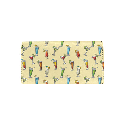 Cocktail Pattern Print Design 02 Women's Trifold Wallet