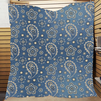 Jean Paisley Pattern Print Design 01 Premium Quilt