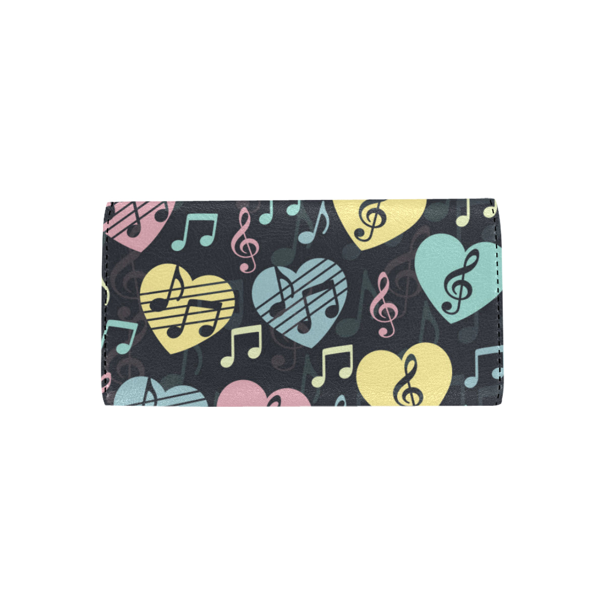 Music note Pattern Print Design A03 Women's Trifold Wallet