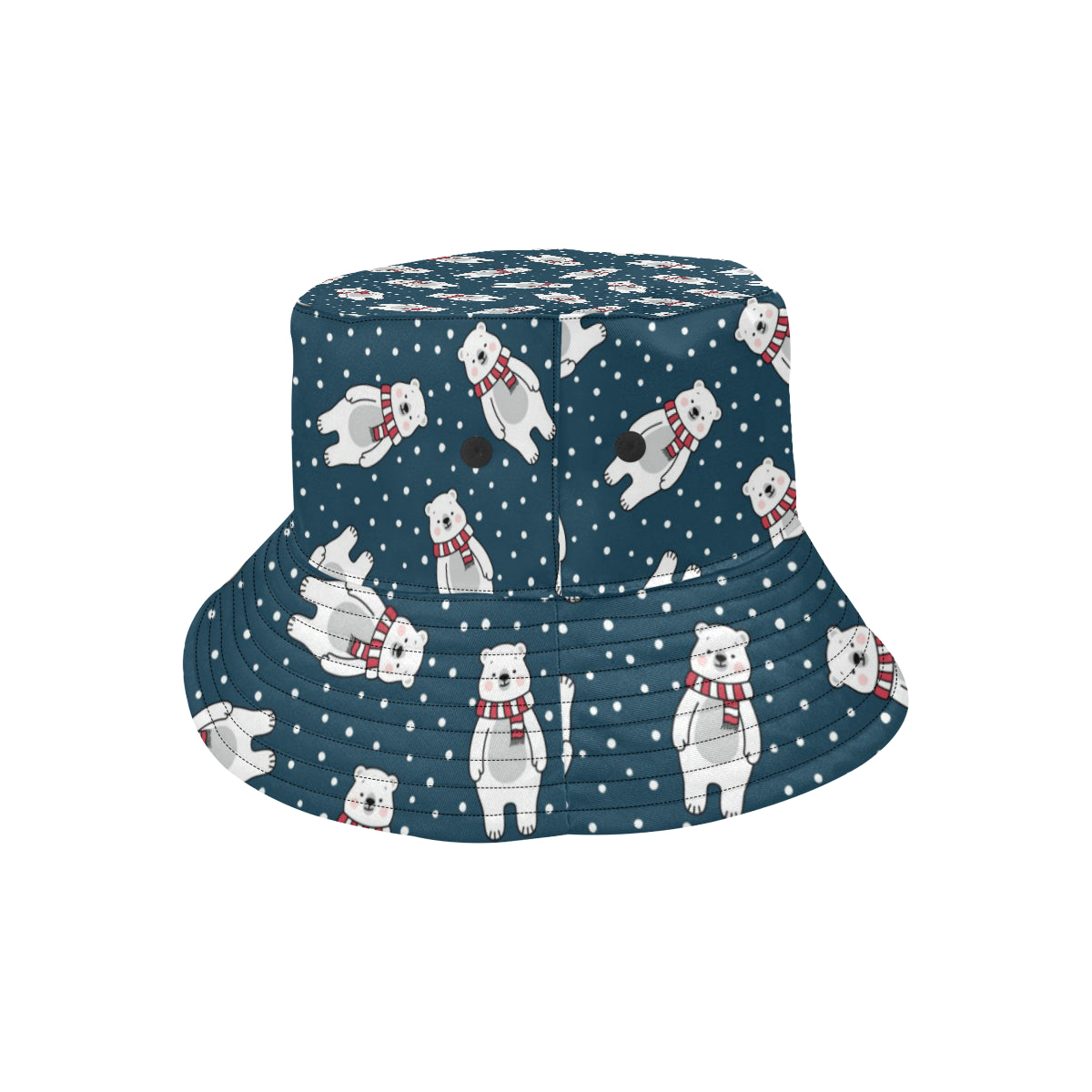 Polar Bear Pattern Print Design PB05 Unisex Bucket Hat