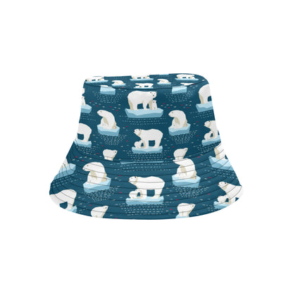 Polar Bear Pattern Print Design PB02 Unisex Bucket Hat