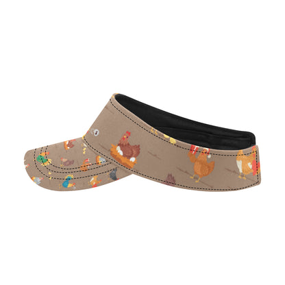 Chicken Happy Print Pattern Unisex Sun Visor