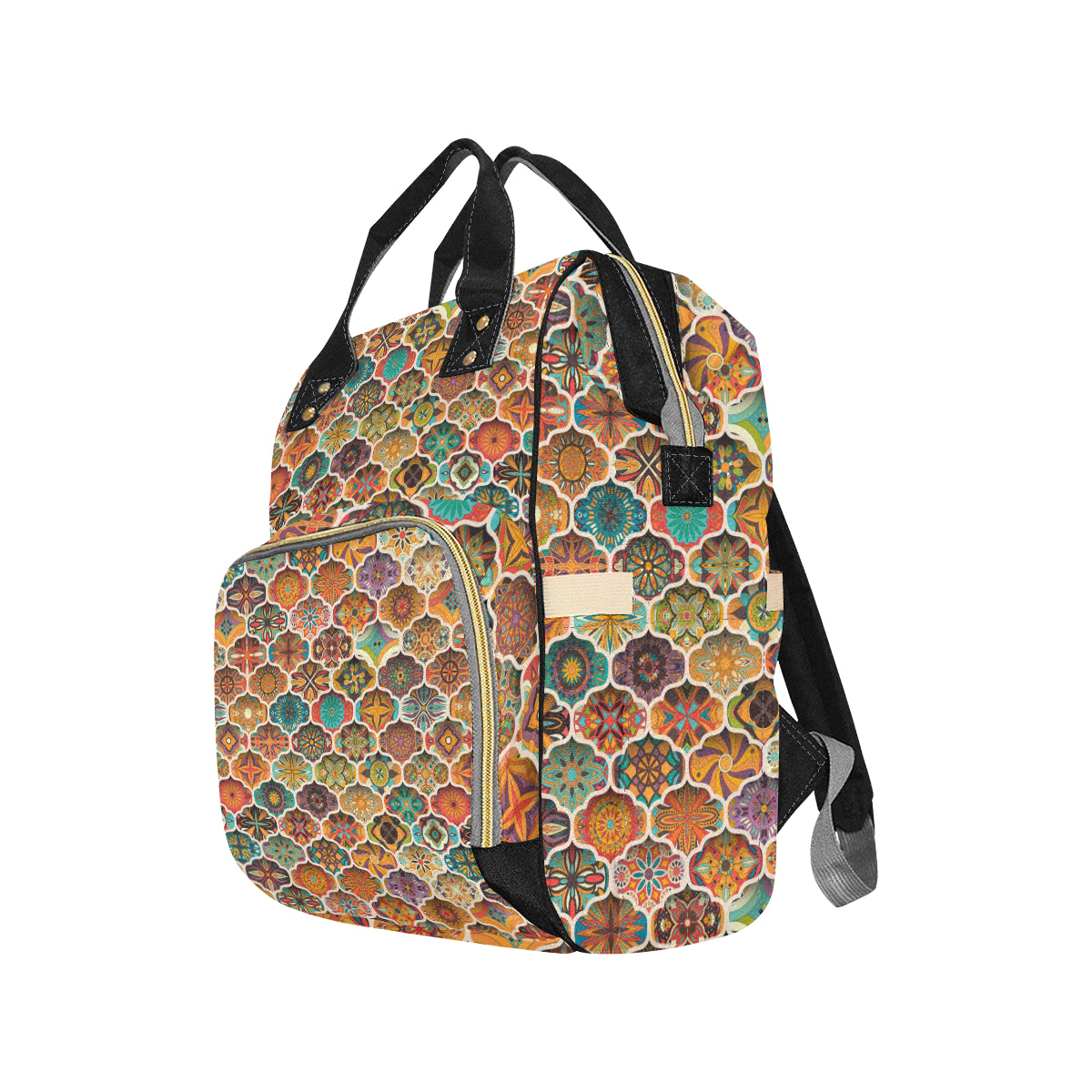 Mandala Mosaic Themed Design Print Diaper Bag Backpack