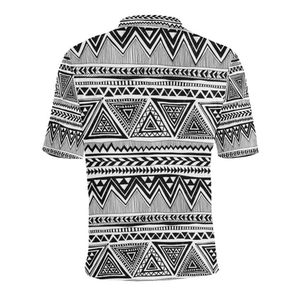 Draw Tribal Aztec Men Polo Shirt