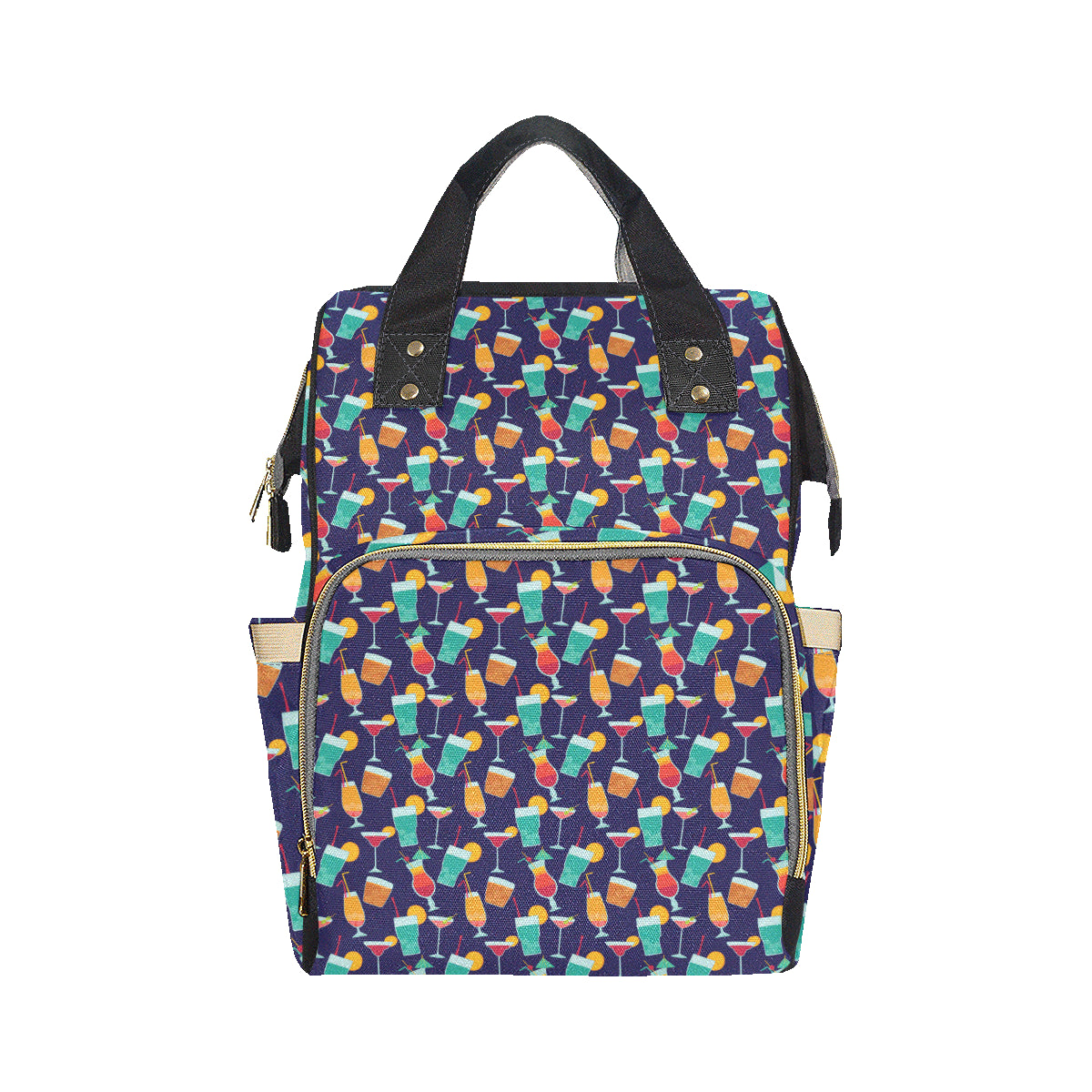 Cocktail Pattern Print Design 06 Diaper Bag Backpack