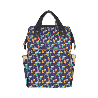 Cocktail Pattern Print Design 06 Diaper Bag Backpack