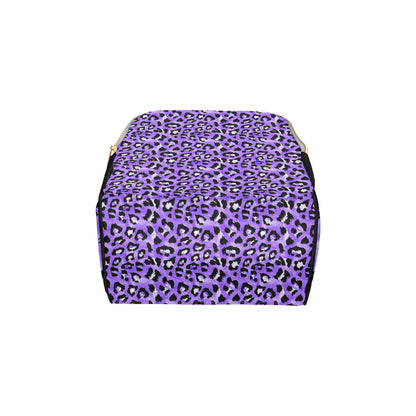 Leopard Purple Skin Print Diaper Bag Backpack
