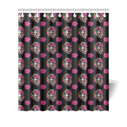 Day of the Dead Makeup Girl Shower Curtain