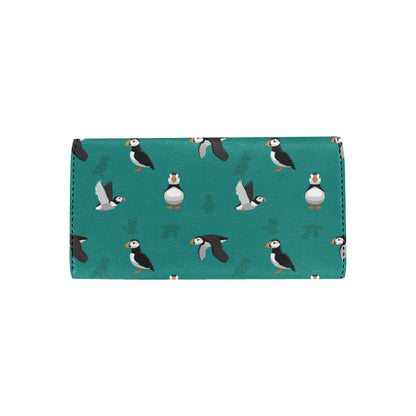 Puffin Pattern Print Design A02 Women's Trifold Wallet