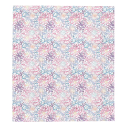 Dahlia Pattern Print Design 01 Premium Quilt