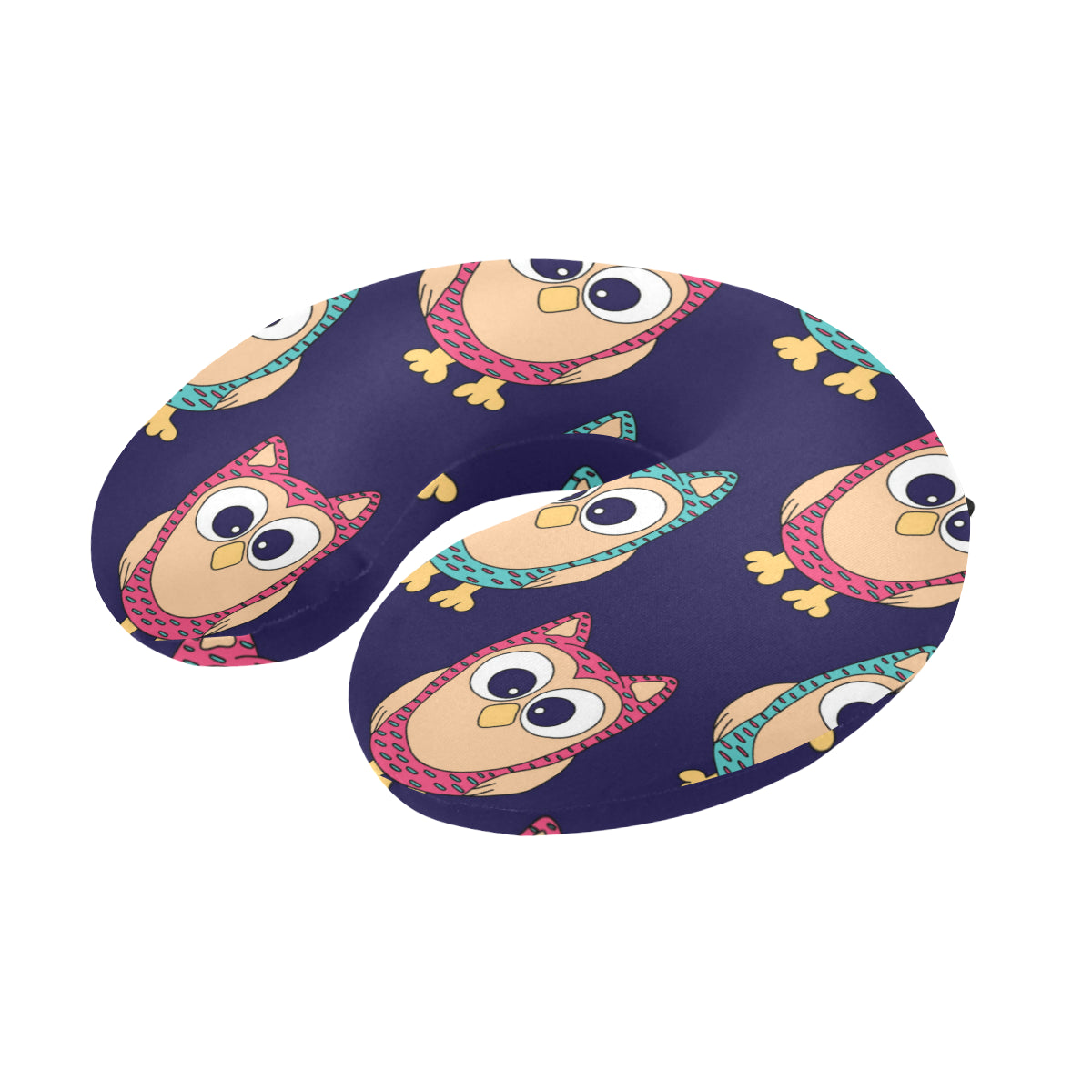 Owl Pattern Print Design A06 U-Shaped Travel Neck Pillow