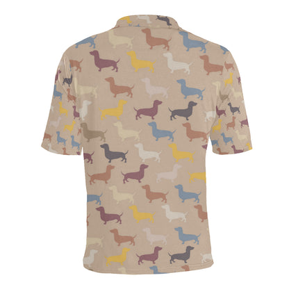 Dachshund Pattern Print Design 03 Men Polo Shirt