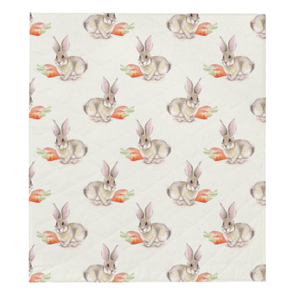 Rabbit Pattern Print Design 01 Premium Quilt