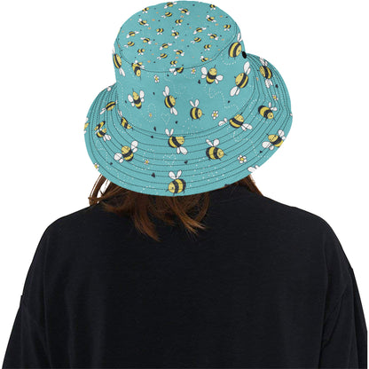 Bee Pattern Print Design BEE02 Unisex Bucket Hat
