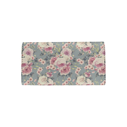 Peony Pattern Print Design PE05 Women's Trifold Wallet