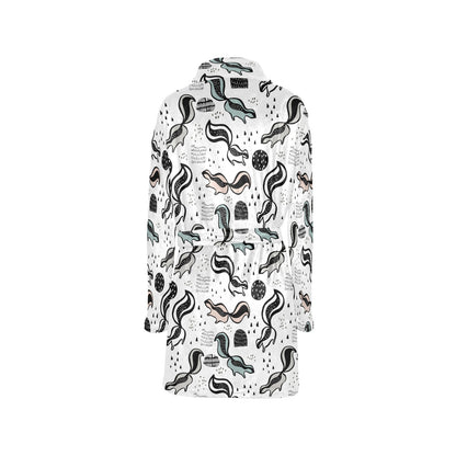 Skunk Print Design LKS303 Women's Fleece Robe
