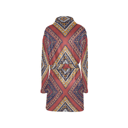 Native Pattern Print Design A06 Women's Fleece Robe