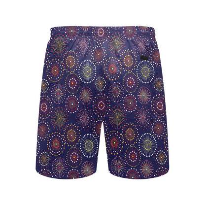 Firework Flower Style Print Design LKS302 Men's Swim Trunks Beach Shorts
