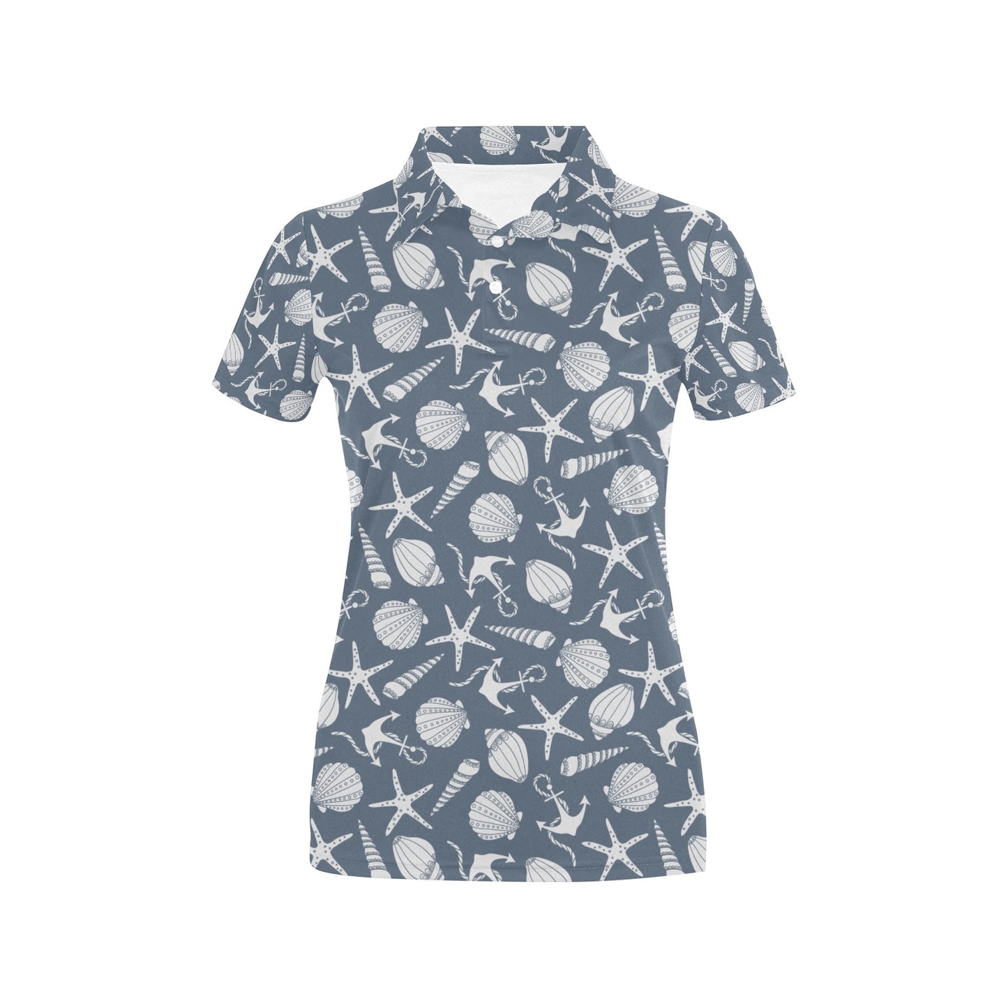 Seashell Print Design LKS306 Women's Polo Shirt