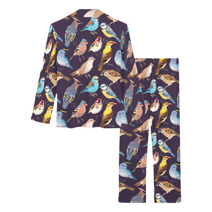 Bird Cute Print Pattern Women's Long Pajama Set