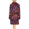 Skull Multicolor Print Design LKS3011 Women's Fleece Robe