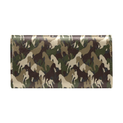 Horse Camo Themed Design Print Women's Trifold Wallet