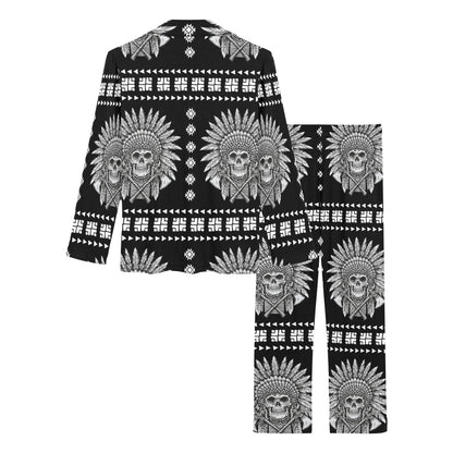 Native American Indian Skull Women's Long Pajama Set