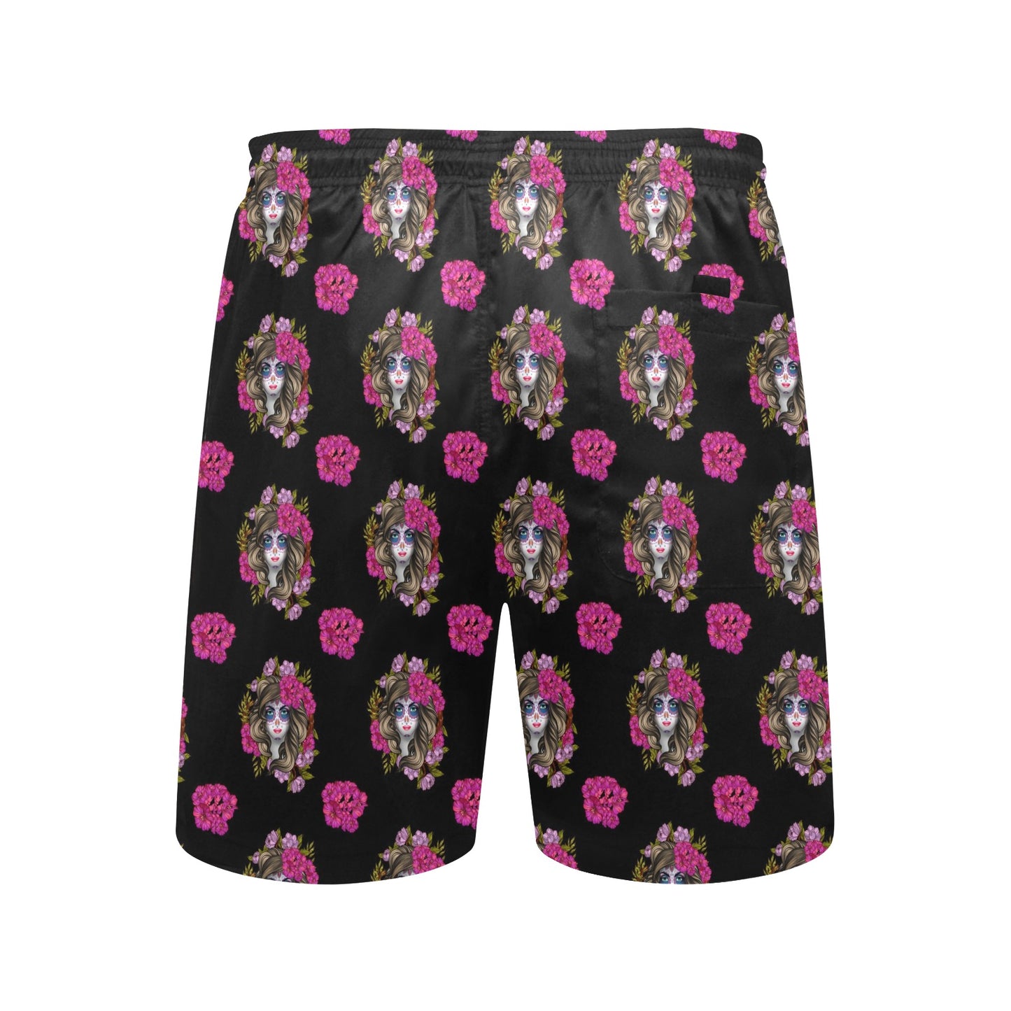 Day of the Dead Makeup Girl Men's Swim Trunks Beach Shorts
