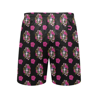 Day of the Dead Makeup Girl Men's Swim Trunks Beach Shorts