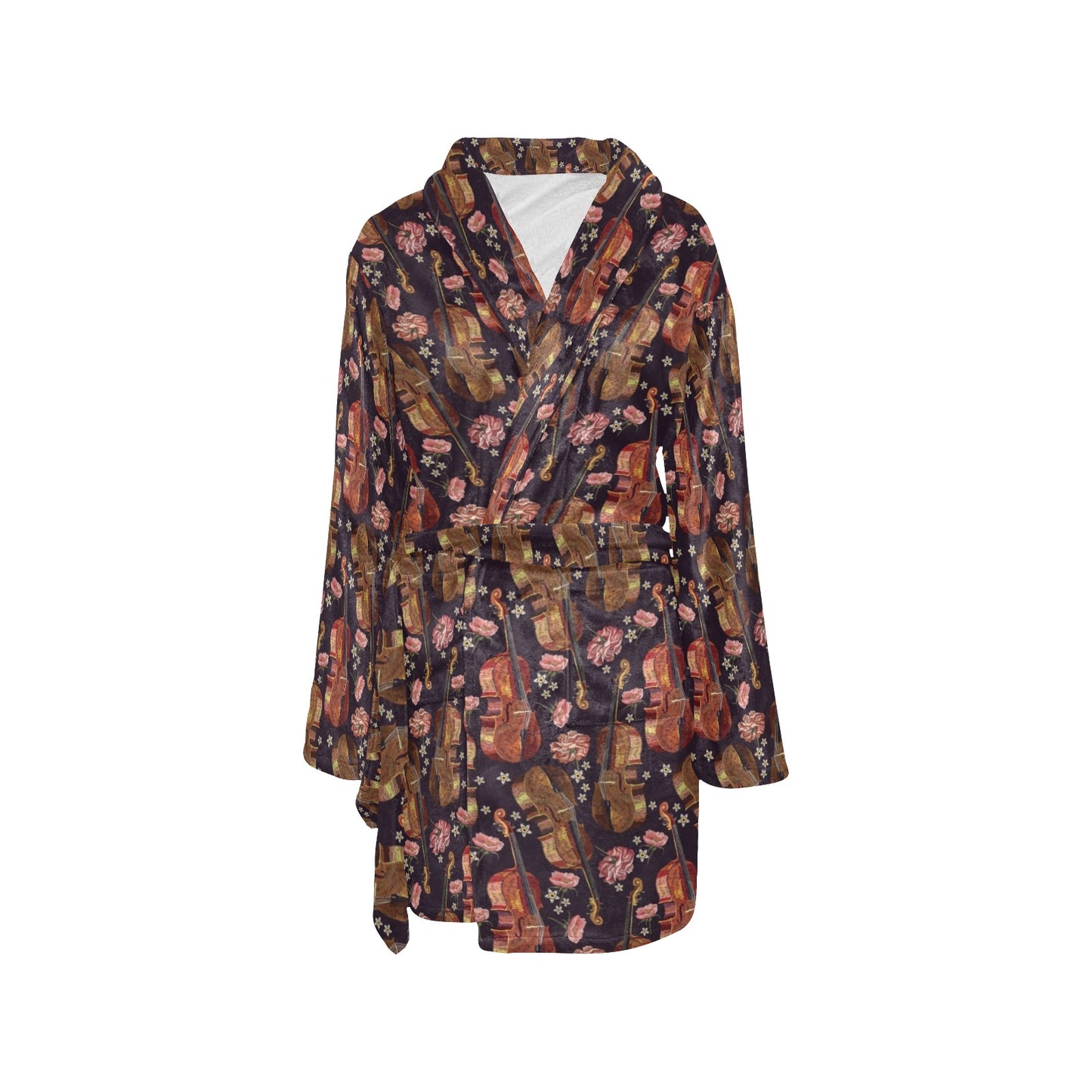 Violin Print Design LKS402 Women's Fleece Robe