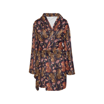 Violin Print Design LKS402 Women's Fleece Robe