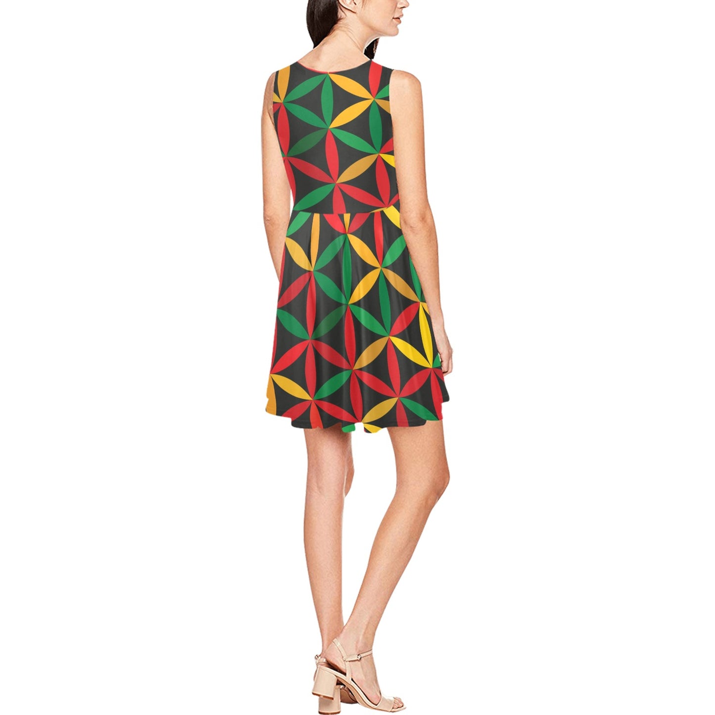 Rasta Pattern Print Design A04 Sleeveless Dress