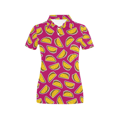 Taco Pattern Print Design TC01 Women's Polo Shirt