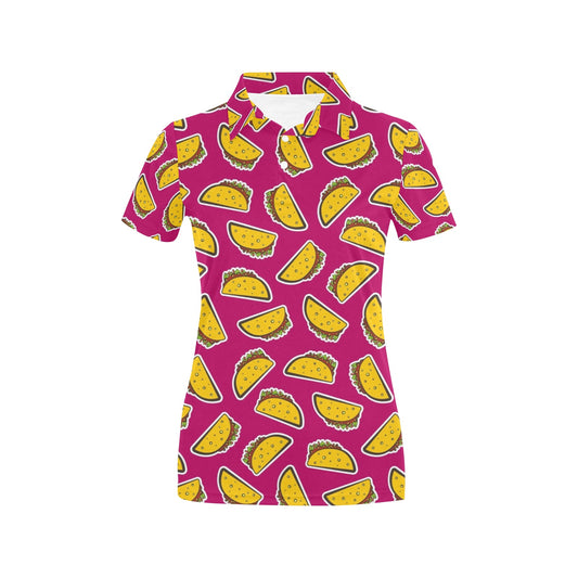 Taco Pattern Print Design TC01 Women's Polo Shirt