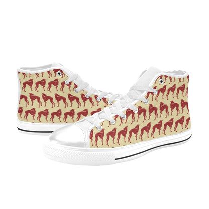 Whippets Print Design LKS301 Men's High Top Canvas Shoes