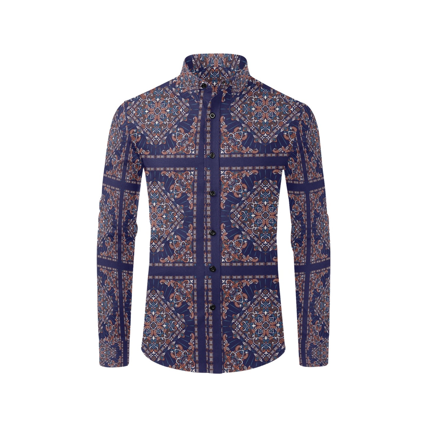 Bandana Print Design LKS3012 Men's Long Sleeve Dress Shirt