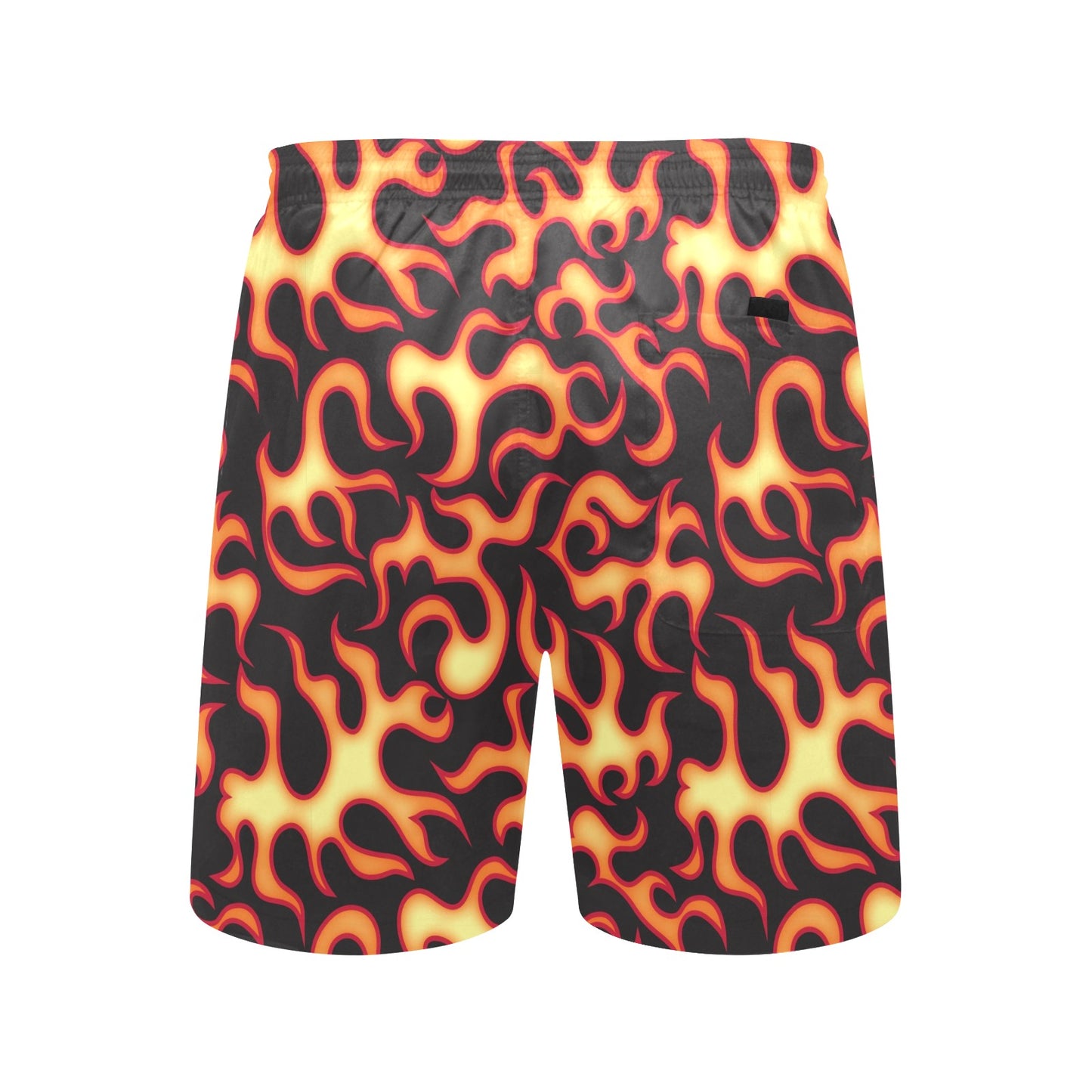 Flame Fire Themed Print Men's Swim Trunks Beach Shorts